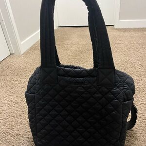MZ Wallace Quilted Black Carryall Tote with strap
